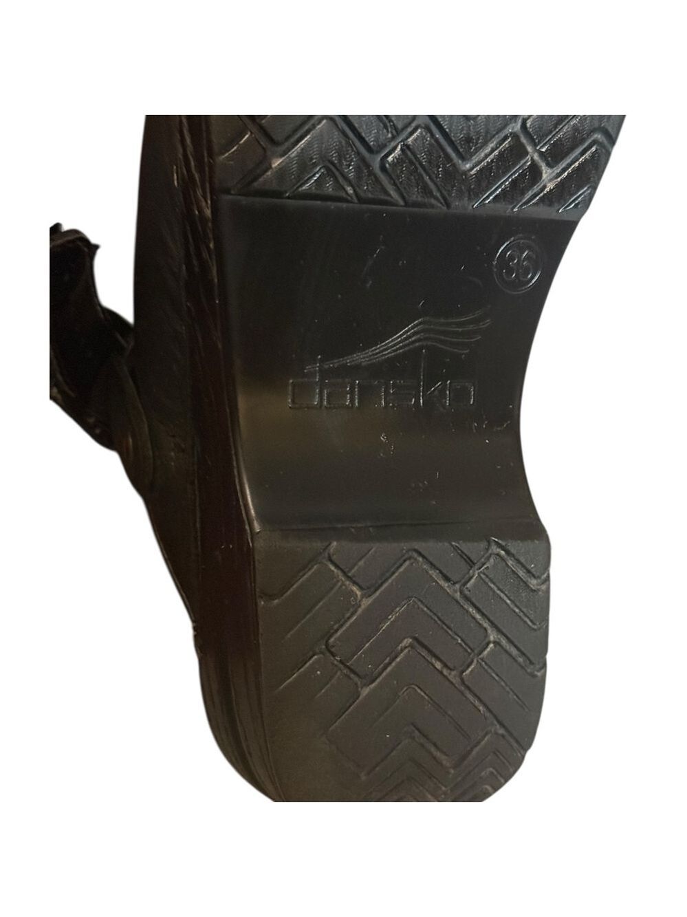 Dansko Black Leather Clogs Strap Comfort Shoes 36 US 6 - Picture 9 of 11